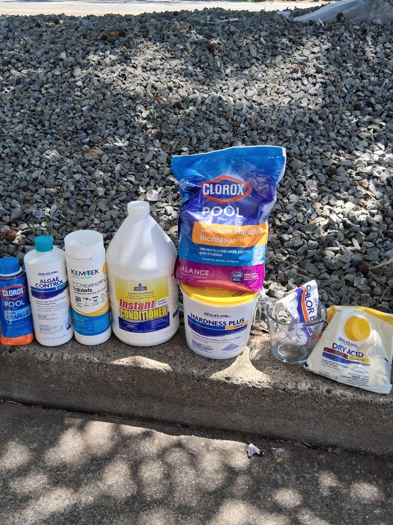 pool supply some slightly used and most new $40