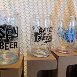 Lazy Dog Beer Club 16 Oz Pint Glasses Lot of 5 Release No #14 #17 #18 #19 #20