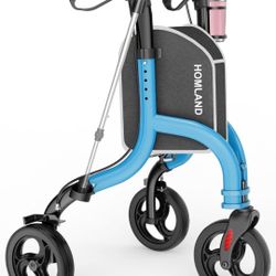 3 Wheel Walkers for Seniors, FSA/HSA Eligible Foldable Wheeled Rollator with Cane Hold and Cup Hold, Three Wheel Rolling Walker Height Adjustable for 