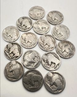 VINTAGE United States Coin Lot of 15 Buffalo Nickels 1(contact info removed) Dateless Coins