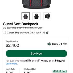 Gucci supreme black Appia soft backpack W/Coa