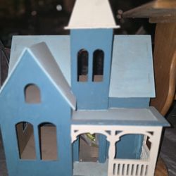 Antique Wodden Mini Doll House With 3 Packs Of Unopened Furniture And Plexglass For Windows Never Finished The Project House Can Be Repainted 