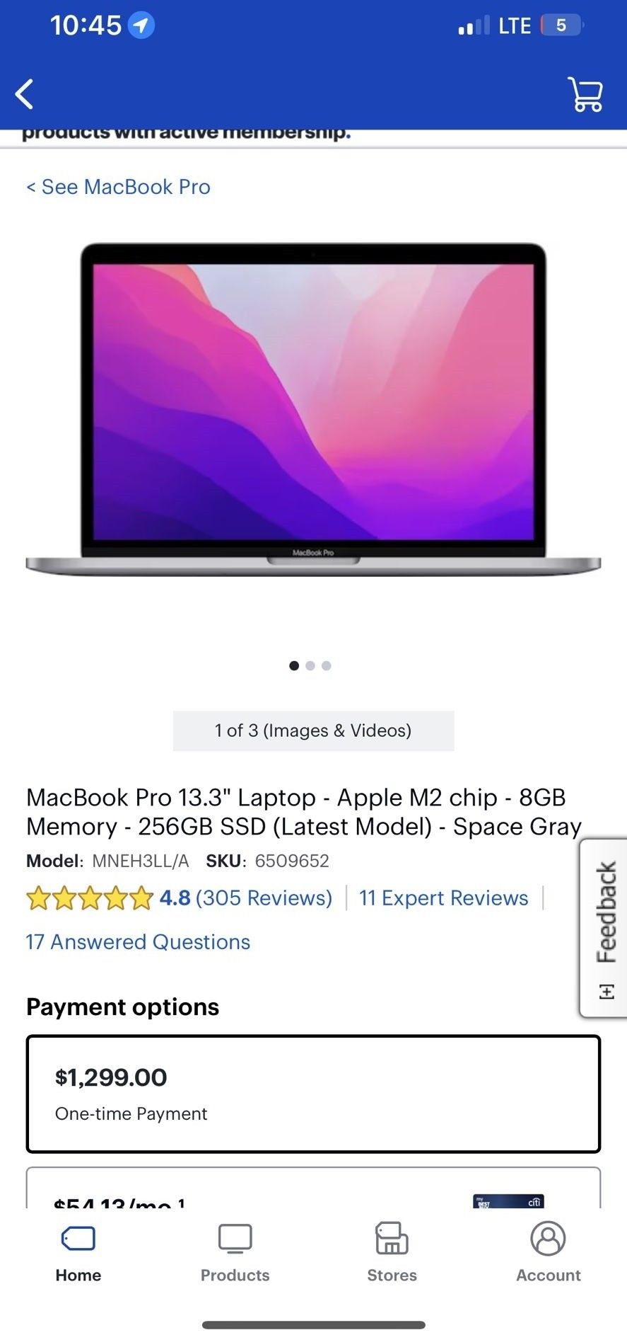 MacBook Pro 13.3 Laptop - Apple M2 chip - 8GB Memory - 256GB SSD ...