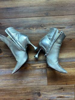 Silver metal heels size 7