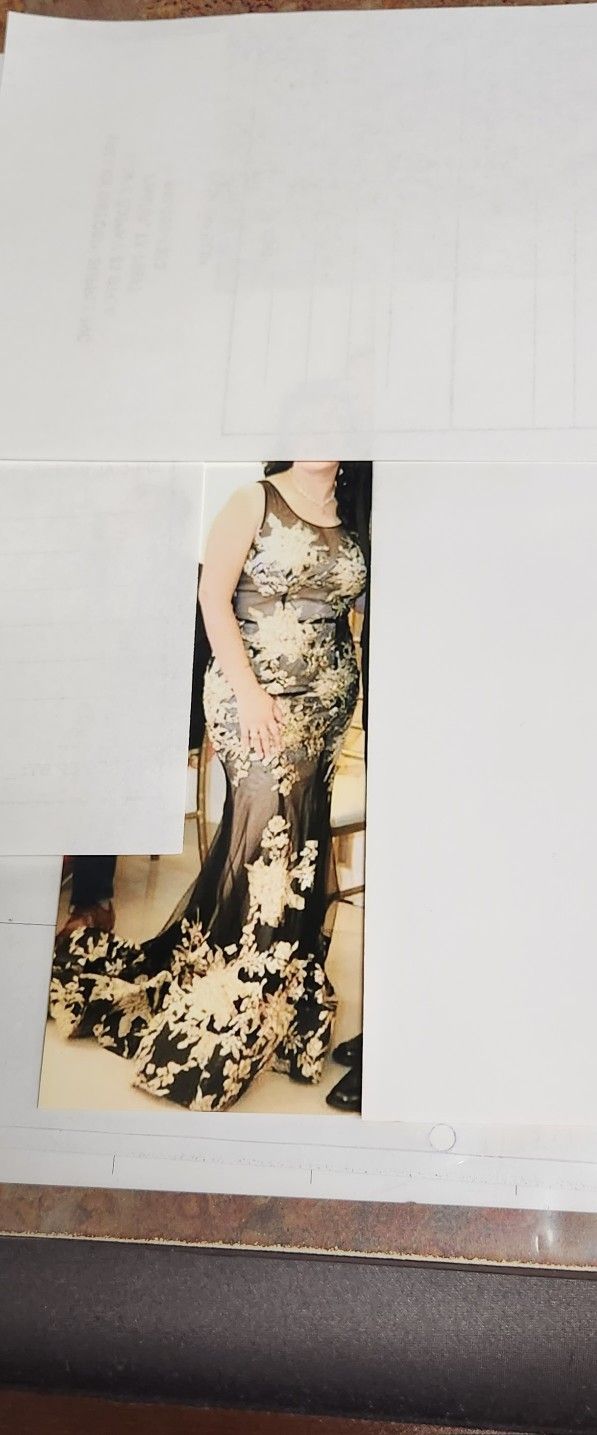 Beautiful Black With Gold Dress