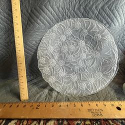 Vintage Heavy Glass Round Platter 