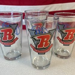 Set Of 4 Rapid City Rush 5th Year Beer Glasses