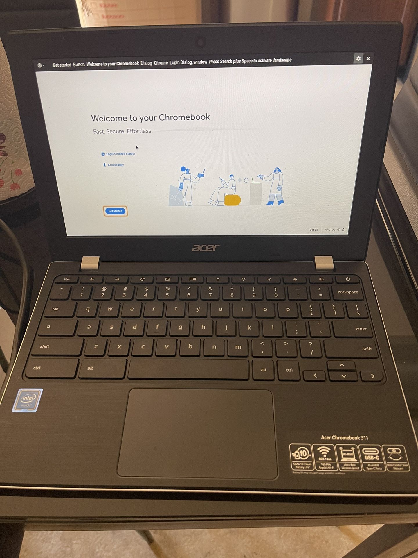 Acer 11.6 Inch laptop