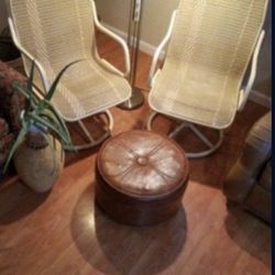 Pair of Lloyd Looms vintage swivel rocker wicker