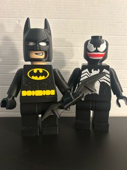 3D printed Lego Batman and venom