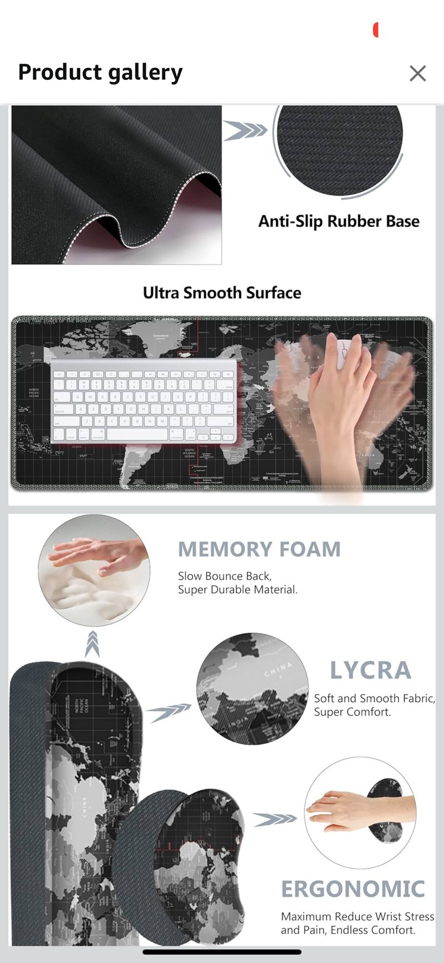 AIMSA Visit the Store 4.8* * (644) AIMSA Large Gaming Mouse Pad Set, Keyboard Wrist Rest Support Mouse Pad, Ergonomic Memory Foam Multifunctional Exte