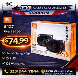 JBL Stage3 Series 6427 Car Speakers 4"x6" 2-Way Coaxial Speaker System 105 Watts 🚨 Payment Options Available 🚨 No Credit Needed 🚨 