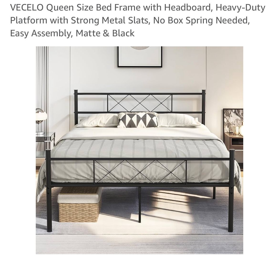 Black Metal Bed Frame 