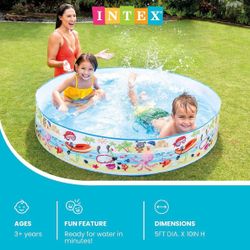 Under the palm trees. 5FT x 10in intex snapset pool