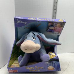 Disney Happy Ears Eyeore, Talking Plush,Fisher Price,2002 Working NEW IN BOX #Р