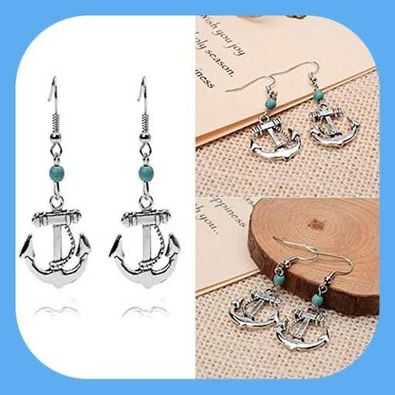 New Pretty Anchor Nautical Earrings