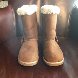 Girls Chestnut Brown Boots - Size 1M