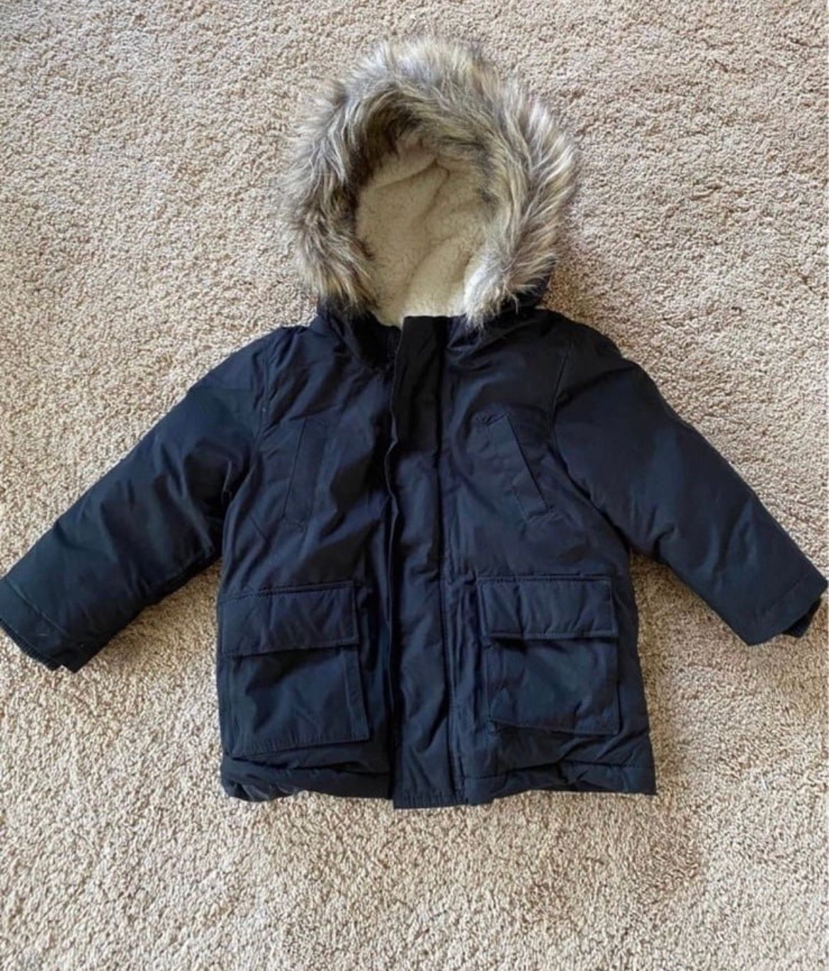 Old Navy black toddler Parka coat size 2T