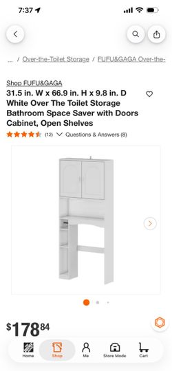FUFU&GAGA White Over-the-Toilet Storage Cabinet