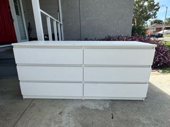 White 6-Drawer Double Dresser