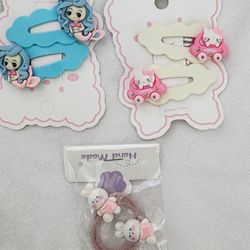 Handmade Mix Single head hair clip - 5 items