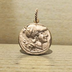 Handmade Vintage Style Coin Pendant Necklace – Gold Tone