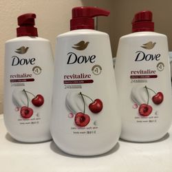 Dove Body Wash for Women Moisturizing Revitalizante Cherry & Chia Milk Cleanser All Skin, 30.6 oz