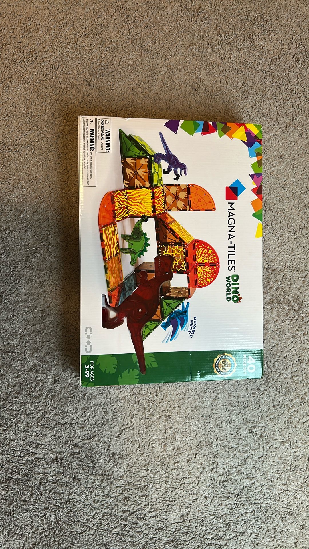 MAGNA-TILES Dino World 40-Piece Magnetic Construction Set, The ORIGINAL Magnetic Building Brand