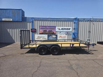 2027 Lamar 7x16 utility trailer 7k GVWR ramp gate