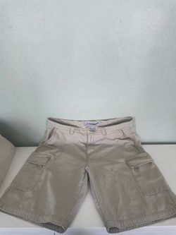 Vintage Y2K ANCHOR BLUE Brand Mens Tan Cargo Shorts Size 36 100% Cotton