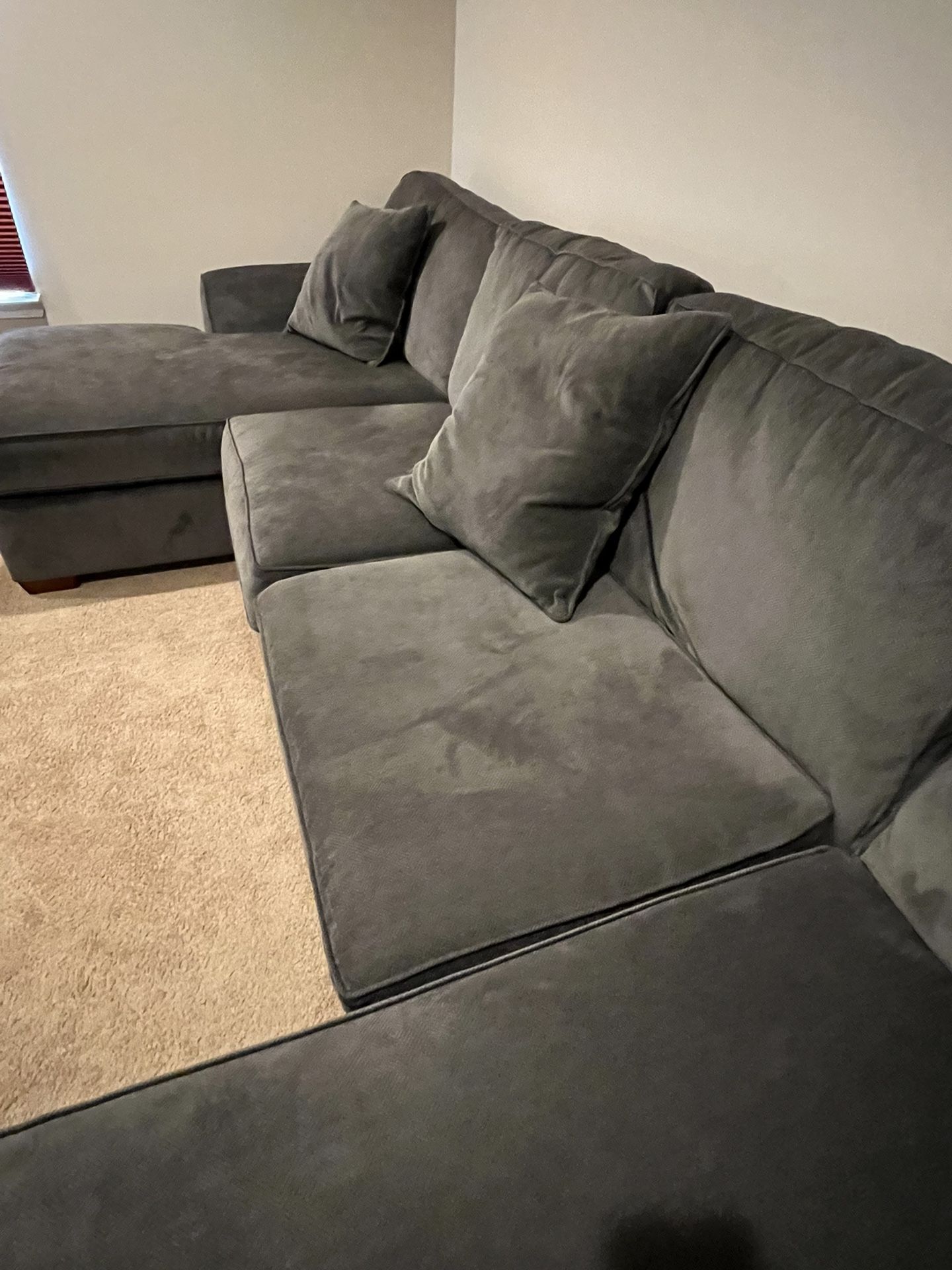 Havertys Grey Cloth Sectional