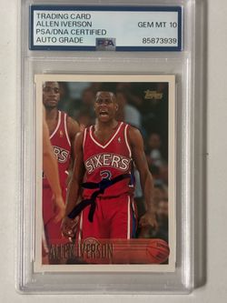 Allen Iverson Signed 1996-97 Topps #171 RC (PSA | Auto 10 )