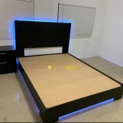 Bedroom Set Available in Black with Brand New LED Lights 