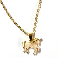 Opal Gold Plated Horse Pendent Necklace 