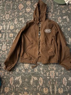 Von Dutch Brown Zip-Up Hooded Jacket