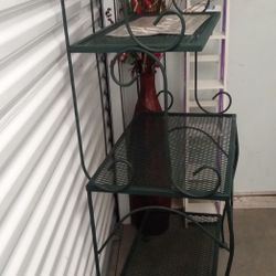 Beautiful Wrought Iron Green Bakers Rack