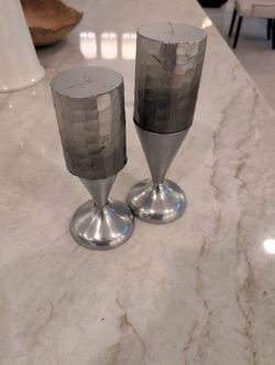 Silver Candles And Candle Sticks