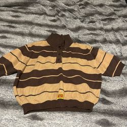 FB county Charlie brown knit polo shirt size 2XL crop top