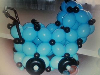 Balloon stroller for baby shower