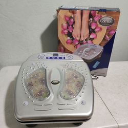 IC0907 Infrared Vibration Foot Massager Heat Wireless Remote Silver iComfort