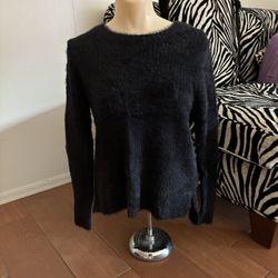 Furry Black Hi-Lo Sweater by Banana Republic size S