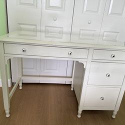 Pottery Barn Kids PBK Juliette Storage Desk White with Acrylic Cover