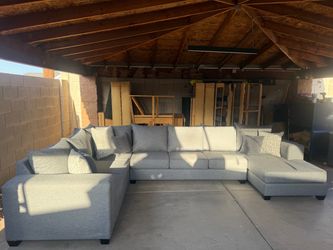 3 pc sectional 8x13x6 gray fabric