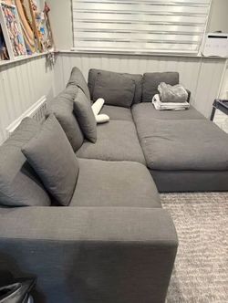 Hyme Furniture Commix Down Filled Overstuffed Five Piece Sectional in Gray