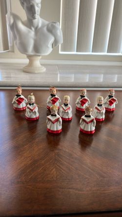 Christmas Tree Toys Vintage Ceramic Bells, Christmas Ceramic Figurines 