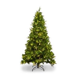 7-FT Artificial Christmas Tree with 1079 Tips,260LED, Unlit Hinged Spruce PVC/PE Xmas Tree for Indoor Outdoor, Green brand new in box $49
