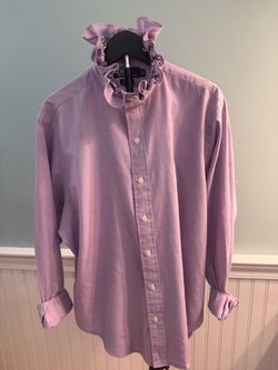 Reimagined Ralph Lauren Shirt with double ruffle collar