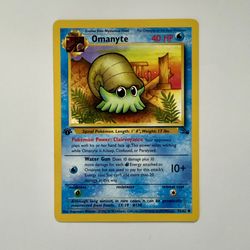 1st Edition Omanyte 52/62 Common Fossil Vintage Pokémon Pokemon TCG WOTC Base
