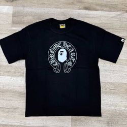 bape/ chrome hearts black tee
