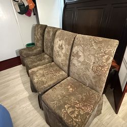 Set of 4 Upholstered Dining Chairs – High Back, Solid & Comfortable